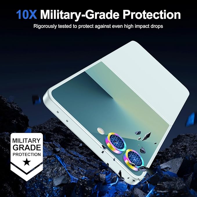 for Samsung Galaxy Z Flip 7 Camera Lens Protector, Individual Metal Ring Tempered Glass Lens Cover, [Strong Adsorption] Scratch Resistant Ultra-Thin HD Clear Lens Cover, 1 Set-Colorful