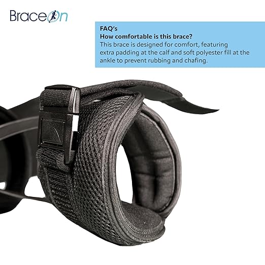 Brace On AFO S-Type - Drop Foot Stabilizer Brace, Moldable, Trimmable, Lightweight Polyethylene, Braces for Men, AFO Brace and Foot Drop Braces, Boot for Injured Foot, Men, Right