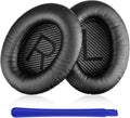 Replacement Earpads Cushions for Bose QuietComfort 35 ii/QC35/QC25/QC2/QC15/Ae2/Ae2i/Ae2w, Thickened Soundproof Sponge, Ear Pads with Softer Leather Ear Pads for Bose(Black)