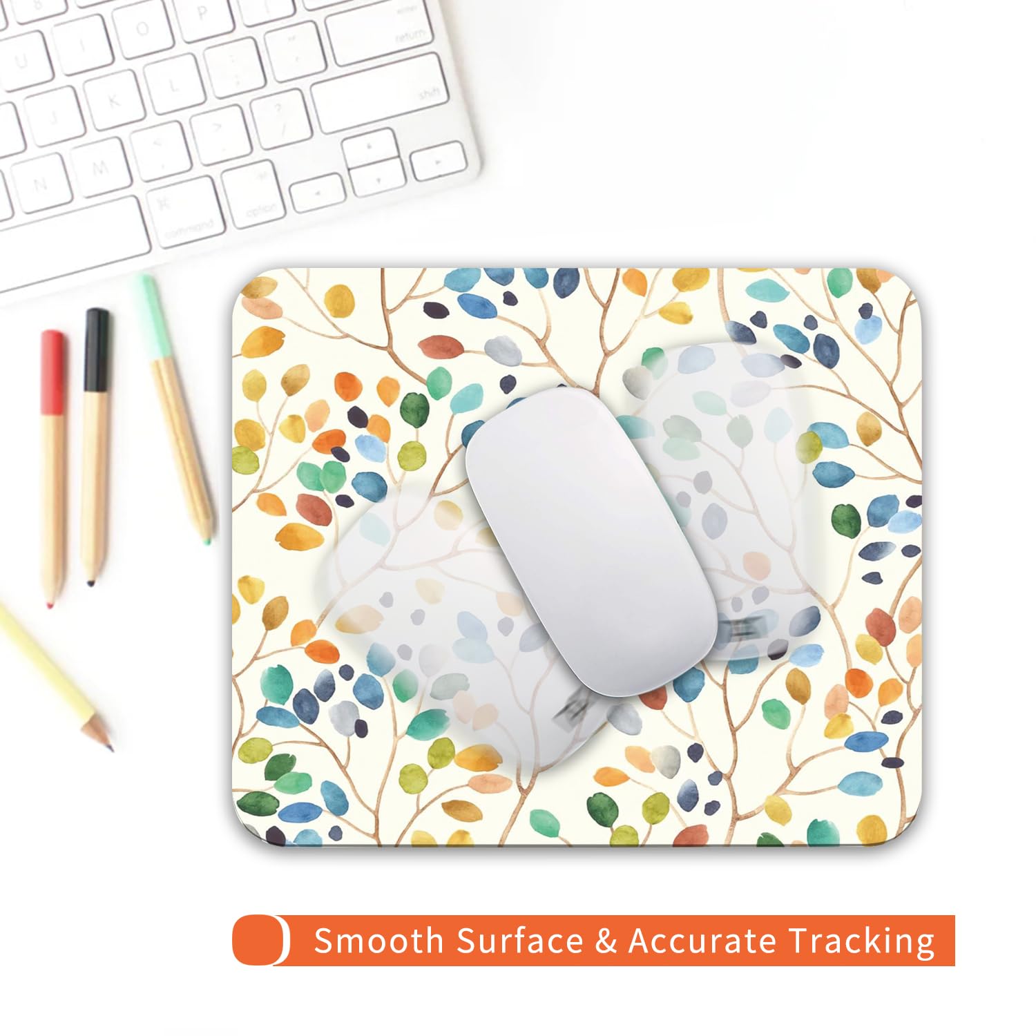 Armanza Square Mouse Pad Colorful Forest,Personalized Premium-Textured Custom Mouse Mat Design,Washable Mousepad Cloth,Non-Slip Rubber Base Computer Mouse Pads for Wireless Mouse