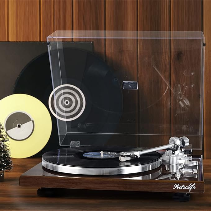 Turntables Belt-Drive Record Player with Wireless Output Connectivity, Vinyl Player Support 33&45 RPM Speed Phono Line USB Digital to PC Recording with Advanced Magnetic Cartridge&Counterweight