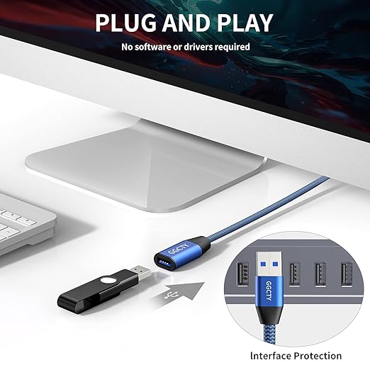 USB 3.0 Extension Cable 10ft,Type A Male to Female Extension Cord Durable Braided Material High Data Transfer Compatible with USB Keyboard,Mouse,Flash Drive, Hard Drive,Printer