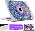 TWOLSKOO Compatible with M4 MacBook Air 15 inch Case 2025-2023 Released Model M4 A3241 M3 A3114 M2 A2941, Plastic Hard Shell & Screen Protector & Keyboard Cover & Trackpad Film, Purple Mandala