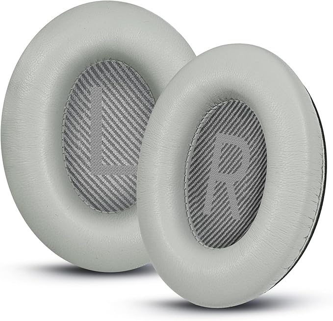 Headphones Replacement Ear Pads, Sheepskin Ear Cushions for Bose QuietComfort 35 (QC35) Improved Durability, Ear Pads Cushions with High-Density Foam, Thickness and Sound Isolation - Gray