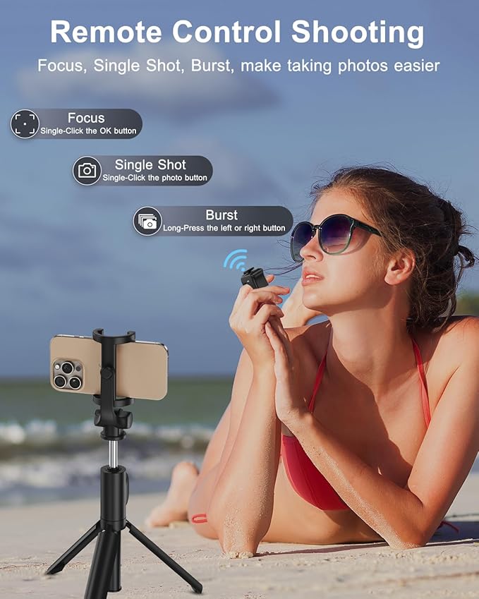 TikTok Scrolling Ring Remote Control, Camera Shutter Remote, Wireless Bluetooth Scrolling Ring for iPhone, iPad, iOS, Android - Black
