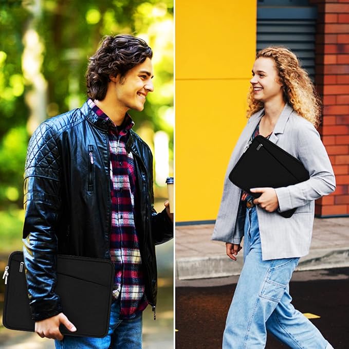 Laptop Sleeve 14 inch, Durable Computer Carrying Bag Protective Case Briefcase Handbag with Front Pocket, Slim Laptop Case Cover for Compatible with MacBook Air/Pro 14 inch Notebook Computer, Black