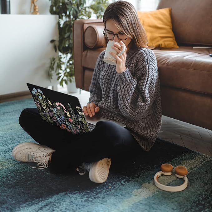 iCasso for MacBook Air 13 inch Case 2025 2024-2022 Release M4 A3240 M3 A3113 A2681 M2 with Liquid Retina Display, Hard Plastic Shell for Mac Air 13.6, TPU Keyboard Cover&Screen Protector, Weeds