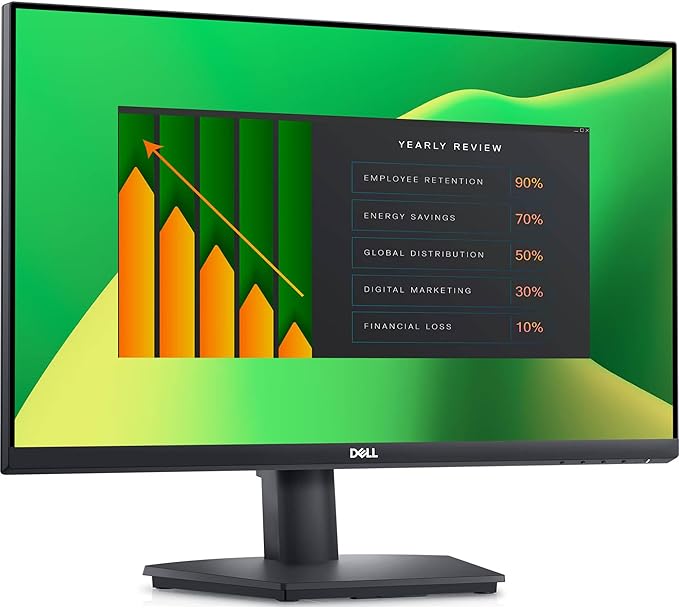 Dell 24" FHD VA (1920x1080) 60Hz Flicker Free Monitor, Anti-Glare Display, 1 x DisplayPort, 1 x VGA, VESA Mount (100x100mm), Ideal for Home & Business, Black Color (2025 Latest Model) (2 Pack)