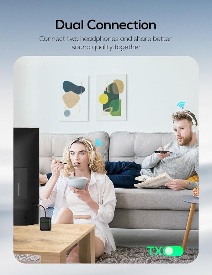 Nulaxy Air in-Flight Bluetooth Wireless Audio Transmitter Receiver for up to 2 AirPods Wireless Headphones, Bluetooth Adapter for All 3.5mm Aux Jacks on Airplanes, Black