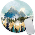 Round Mouse Pad, Abstract Mountain Design Mouse Pad, Custom Cute Mouse Pads for Desk, Washable Cloth Gaming Mousepad, Non-Slip Rubber Computer Small Mouse Pads for Wireless Mouse