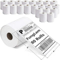 FungLam 80 Rolls 4x6 Direct Thermal Shipping Labels, 250 Labels Per Roll, 1" Core, Perforated, White Mailing Postage Shipping Label Compatible with Zebra 2844 ZP-450 ZP-500 ZP-505