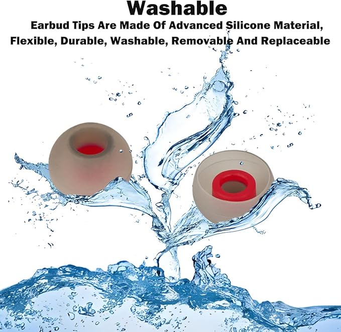 Earbud Tips Replacement Earbud Tips Earbud Replacement Tips Headphone Earbud Tips Earbuds Replacement Tips Eartips Compatible with Powerbeats 2 Powerbeats 3 Lg Samsung Earbuds Red SML 9 Pairs