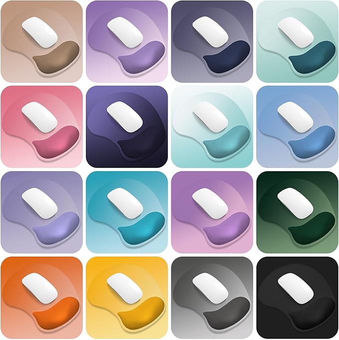ITNRSIIET Ergonomic Mouse Pad, Cushioned Gel Wrist Rest, Non-Slip Base, Smooth Surface, Cute Multi-Color, 9.5 x 8.2 in, Peach Gradient