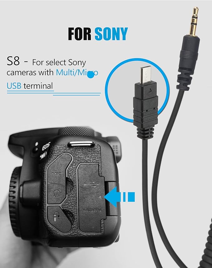 AODELAN Wireless Camera Timer Shutter Remote, Timelapse Intervalometer Shutter Remote Release Control for Sony A9 a7 a7III 7RIV ZV-1 a6000 a6400 a6600 RX10 IV; Replaces Sony RM-SPR1