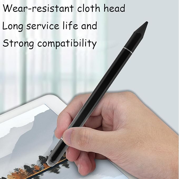 Stylus Pens for iPad, Luntak 3 in 1 Ballpoint Pen, Fiber Tip & Clear Disc Capacitive Stylus iPad Pencil for Apple iPhone/iPad Pro/Mini/Air/Android/Microsoft/Surface All Capacitive Touchscreen - Black