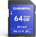 64GB LSU200 SDXC UHS-II Memory Card - up to 300MB/s, C10, U3, V90, 8K, SD Card for Computers, Digital Cameras, Home Theatre Devices, Car Navigation Systems (1 Pack)