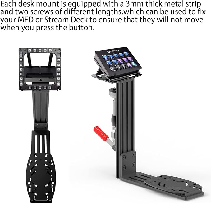 Hikig Desk Mount for Joystick and HOTAS - Compatible With Logitech X52/X52 Pro/X56/X56 Rhino, Thrustmaster T. Flight/T.16000M FCS/TCA Officer Pack Airbus Edition, VKB - 2 Pack