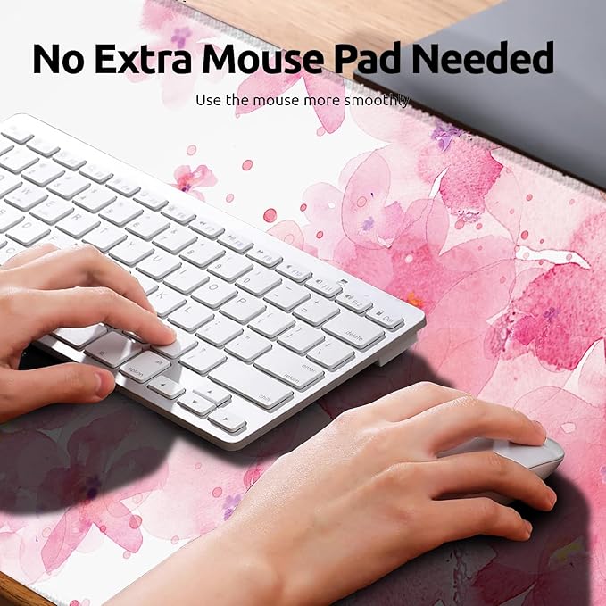 Watercolor Corgi Gaming Mouse Pad, Large Office Desk Mat, Anti-Slip Rubber Base Mousepad for Computer Laptop Keyboard, Smooth Desk Pad for Home Office Gamer Work Accessories 31.5" x 11.8"