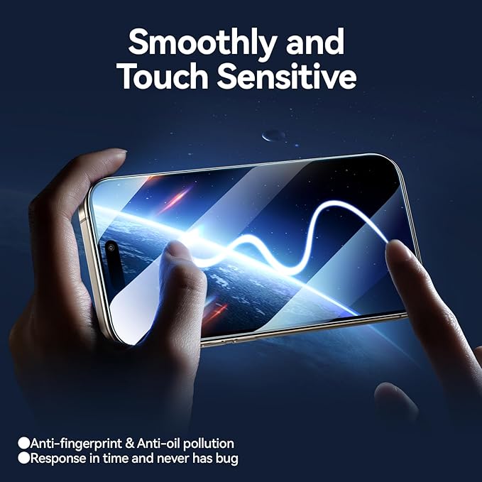 SMARTDEVIL 2PACK Privacy Screen Protector for iPhone 15 Pro Shatterproof Tempered Glass [True 28°Anti Spy] [9H Hardness] [Auto Dust-Elimination Install], [Bubble Free]