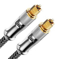 EMK 24K Gold-Plated Optical Audio Cable [5ft/1.5M] - Digital Toslink SPDIF Cable Compatible with Soundbar to TV, Home Theater - High-Speed Fiber Optic Cable (Silver)