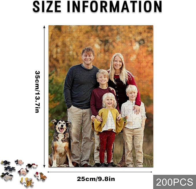 Custom Puzzle, Personalized Puzzle for Photos, Customized Puzzle 120/200/300/500/1000/1500 Pieces for Family, Christmas, Pet, Birthday, Wedding Gift