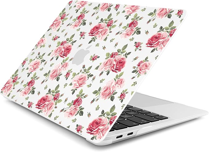Batianda Case for M1 MacBook Air 13 Inch Model A2337 A2179 A1932 2021 2020 2019 Release,Lovely Floral Design Matte Hard Shell with Keyboard Cover & Screen Protector, Roses