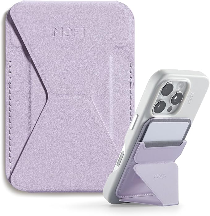 MOFT Magnetic Wallet Stand Compatible with iPhone 16/15/14/13/12 Series, Angle Adjustment & Magsafe Compatible MOVAS Phone Stand, Peony