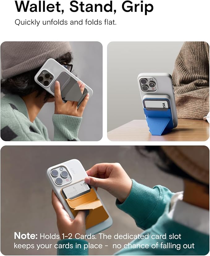 MOFT Magnetic Wallet Stand Compatible with iPhone 16/15/14/13/12 Series, Angle Adjustment & Magsafe Compatible MOVAS Phone Stand,Sunset