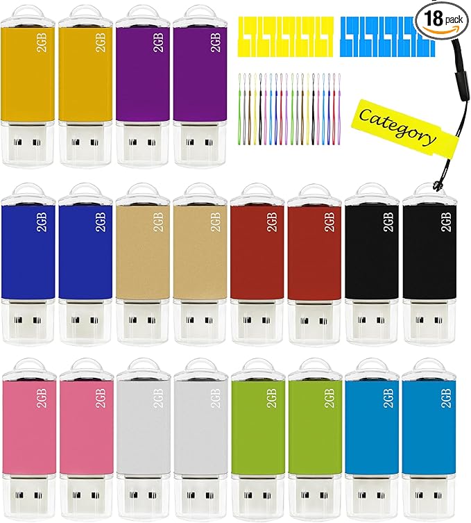 2GB USB Flash Drive 20 Pack Nicepicten Bulk USB 2.0 Thumb Drives 20Pack Metal Jump Zip Drive Memory Stick Pendrive Memoria USB 2 GB with 20PCS Lanyard Label - Mixcolor 20 X 2GB Flash Drives Bulk