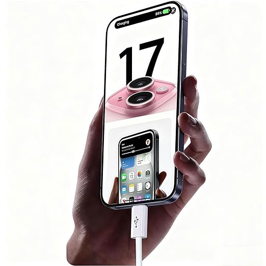 Short iPhone 17/16/16e/15 USB C to USB C Woven Cable for iPhone 17Air, 17 16 15 Pro Max, Plus, 60W Charging Cord for AirPods 4/Pro (2nd/3rd Gen), iPad 10th Gen/iPad Pro/Air 5 4th Charger Cable (1.5ft)