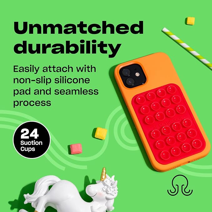 Classic MAX - Silicone Suction Phone Case Adhesive Mount - Hands-Free, Strong Grip Holder for Selfies and Videos - iPhone and Android Compatible - 2.6″ x 3.9″, Transparent