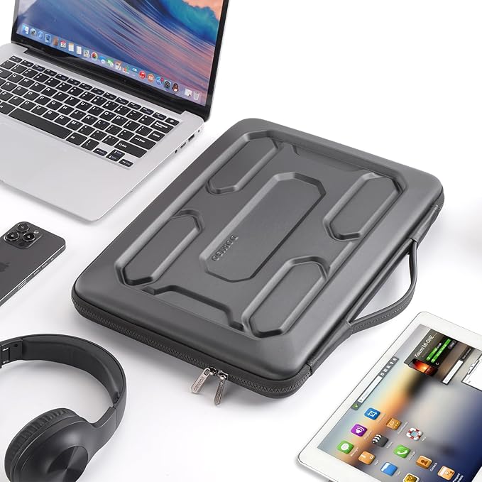 DOMISO 14 inch Laptop Sleeve with Handle Shockproof Computer Bag Waterproof EVA Protective Carrying Case for 14" ThinkPad E480/Yoga 920/13.5" Microsoft Surface Book/HP Pavilion 14 Stream 14, Dark Grey