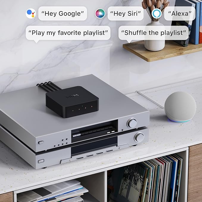 WiiM Pro AirPlay 2 Receiver, Google Cast Audio, WiFi Multiroom Streamer, Compatible with Alexa, Siri and Google Assistant, Stream Hi-Res Audio from Spotify, Amazon Music, Tidal and More