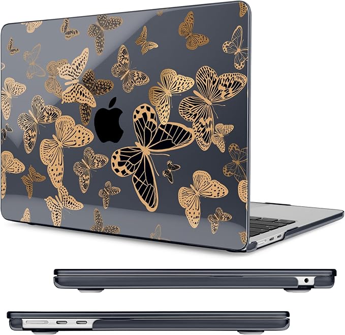 Compatible with MacBook Air 13.6 inch Case, M4 A3240/M3 A3113/M2 A2681 (Released 2025 to 2022), Hard Shell, Keyboard Cover, Screen Protector, Webcam Cover & Type-C Adapter, Butterfly