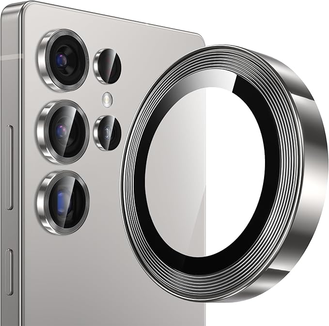 YWXTW [2025 Original Like for Samsung Galaxy S25 Ultra Camera Lens Protector, [Ultra-Thin & 6X Stronger] S25 Ultra Camera Lens Cover, 9H Tempered Glass Upgraded Metal Edging(Titanium Gray)