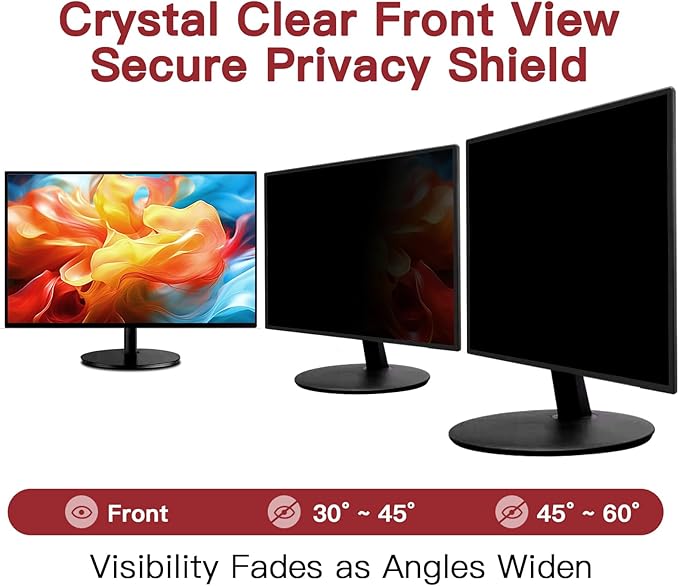 2 Pack 22 Inch Privacy Screen for Computer Monitor 16:10 Aspect Ratio, Eye Protection Anti Glare Computer Screen Cover, Removable Anti-Scratch Computer Screen Privacy Shield for 22'' Widescreen Monitor