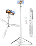 71" Phone Tripod Selfie Stick, All-in-1 with Remote, Extendable Cell Phone Tripod for iPhone, Smartphone Stand for Selfie/Video Recording/Photo/Live Stream/Vlog