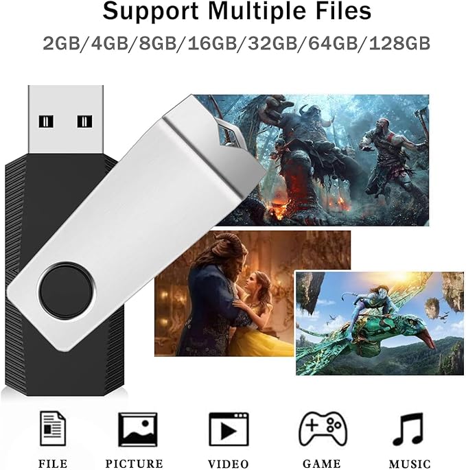 4GB Flash Drive 20 Pack, Wooolken USB 2.0 Memory Stick with Lanyards Swivel USB Stick for Data Storage and Backup (Mixed Colors)