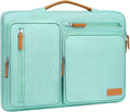 MOSISO 360 Protective Laptop Case 13.3 inch, 13-13.3 inch Laptop Sleeve Compatible with MacBook Air/Pro 13 / Pro 14,HP Dell Acer ASUS,Side Open Carrying Case with 4 Zipper Pockets&Handle, Aqua Green