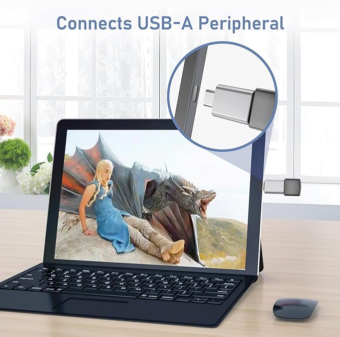 Basesailor USB C to USB Adapter 3Pack,USBC Male to USBA 3.0 Female Adapter,Type C Thunderbolt 4 OTG Converter for Apple MacBook Pro,Mac Book,iPad,Microsoft Surface Go,Samsung Galaxy S25 S24,iPhone 17