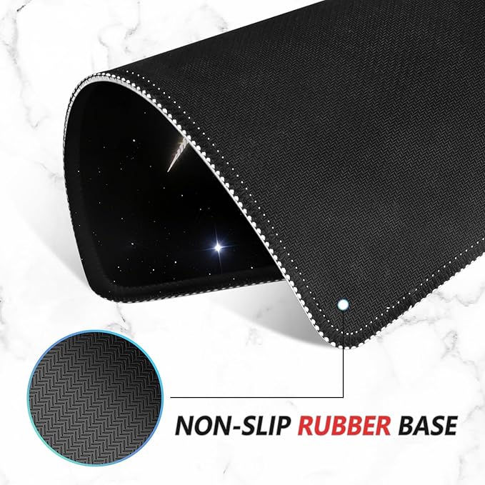 ITNRSIIET Mouse Pad Non-Slip Rubber Base Smooth Surface Stitched Edges Waterproof Durable Compatible with All Mice for Office & Gaming, Desk Accessory, 10.2x8.3x0.12 inch, Stellar