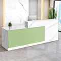 Reception Desk with Counter Modern Checkout Counter with Lockable Drawer Keyboard Tray Receptionist Desk for Office Salon Reception Table Q Left 71inch/180cm