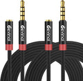 Devinal 3.5mm TRRS Headphone Extension Cable, 1/8" inch Female 4-Pole to Male Extension Cord, Mini-Jack Aux Stereo Audio Connector 10Ft/3M (2 Pack)