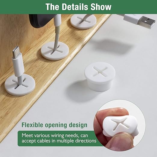 20Pcs Desk Grommet, 3/4" (20mm) Yellow Silicone Cord Hole Cover, Flexible Rubber Wire Grommets, Wall Grommets for Cables Management, Table, Countertop, Cabinets and Furnitures Wire Organizer