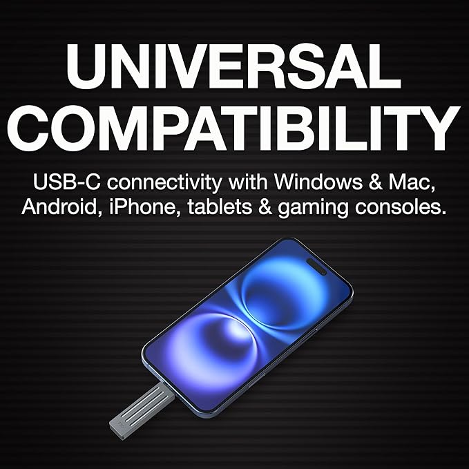 Seagate Ultra Compact 1TB, Portable SSD, 1000MB/s, USB-C, USB 3.2 Gen2, IP54 Water Dust and 3m Drop Resistant, Windows/Mac/iPhone/iPad/Android Phone/Tablet/PS4/PS5/Xbox Compatibility (STMX1000400)