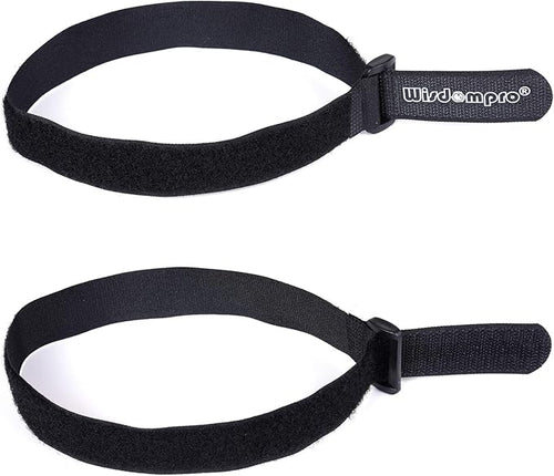 12 Pack 1 x 18 Inches Hook and Loop Reusable Fastening Cable Tie Down Straps by Wisdompro - Reusable, Durable Functional Cinch Strap to Keep Your Home, Office, Workspace from Tangled Messes of Cords