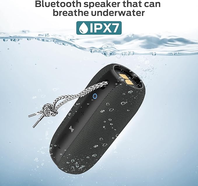 Monster S320 Portable Bluetooth Speaker,360°Stereo Surround Sound Effect, IPX7 Waterproof Speaker,32 Hours of Extra Long Playback Time, for Home Outdoor,Gold Black