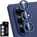 for Samsung Galaxy Z Fold 7 Camera Lens Protector, Individual Metal Ring Tempered Glass Lens Cover, [Strong Adsorption] Scratch Resistant Ultra-Thin HD Clear Lens Cover, 1 Set-Blue Shadow