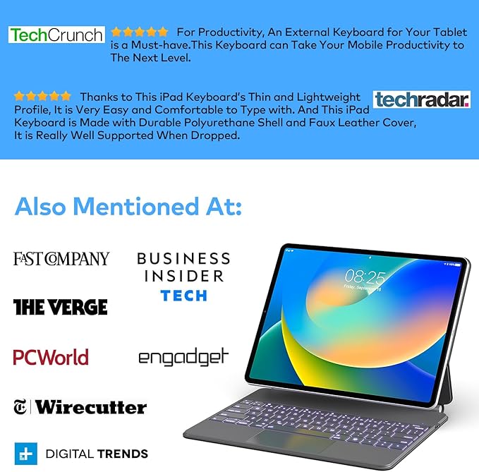 Keyboard Case for iPad Air 11-inch (M3 2025 / M2 2024) & iPad Pro 11 inch(1st/2nd/3rd/4th Generation) – Magic-Style Magnetic Keyboard Case with Multi-Touch Trackpad for 10.9” iPad Air 4th/5th Gen.