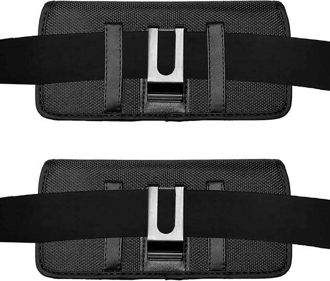 Nylon Cell Phone Holster for Samsung Galaxy A23/A25/A26/S22/S23/S24/S25 Cricket Outlast 5g, icon 5,icon 6, Horizontal Case Canvas Waist Carrying Pouch with Belt Clip/Loops, Black